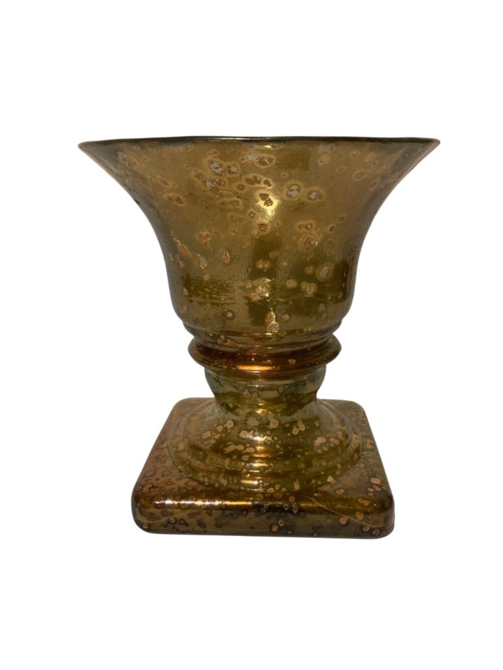 San Miguel Glass Vase Or Candle Holder With Antiqued Mirror Finish - Picture 2 of 9